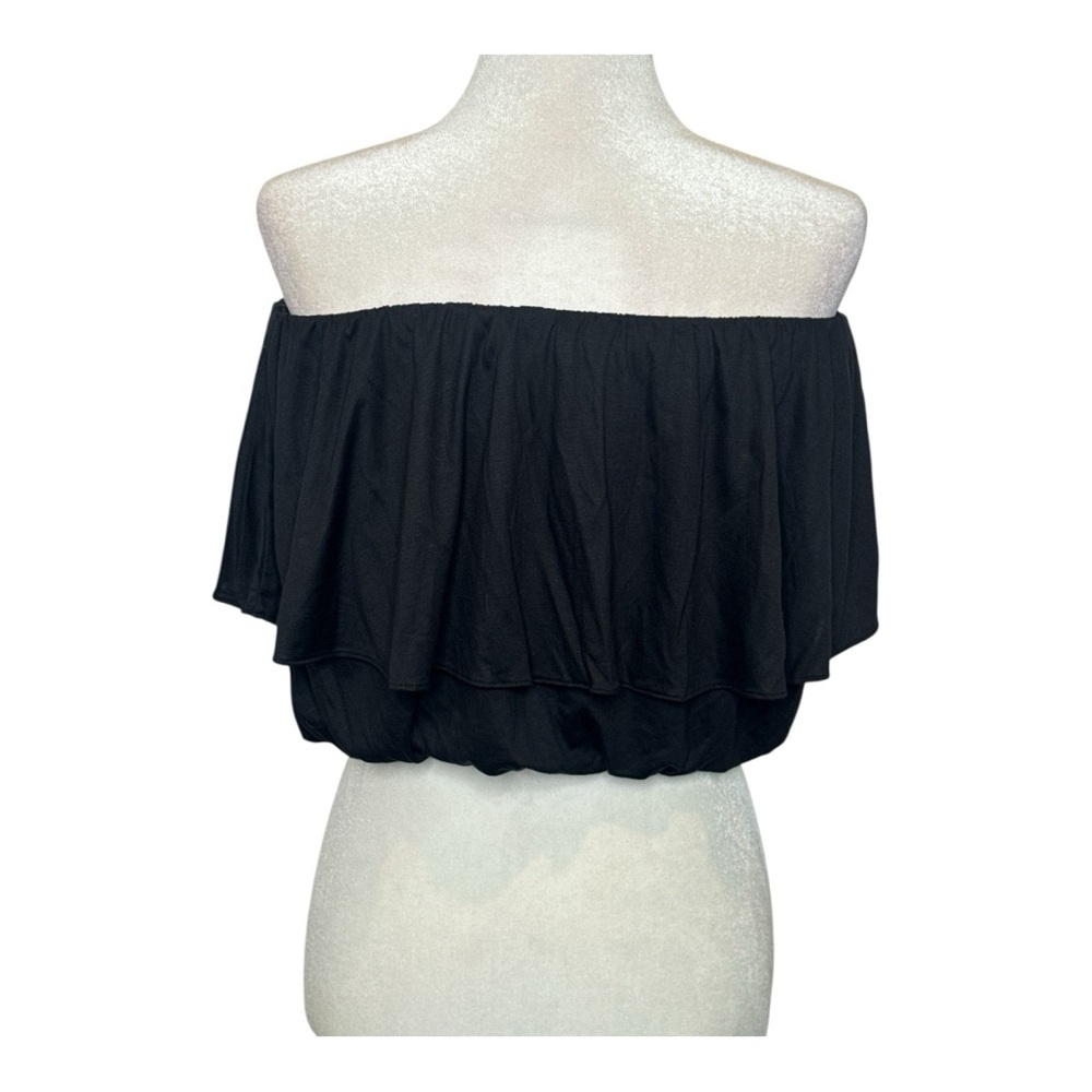 NWT Anthropologie Tiered Strapless Flounce Bubble Tube Top Women’s Black Size M - Picture 6 of 14